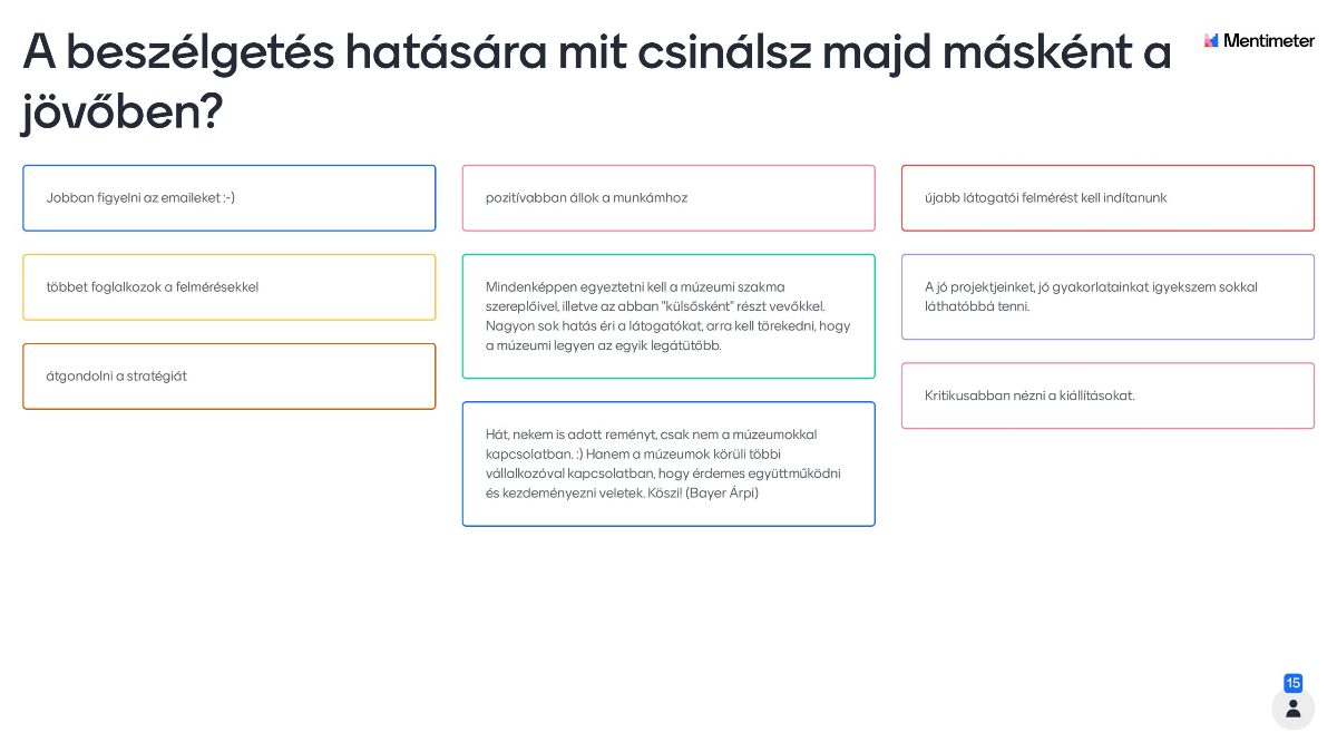 A beszélgetés hatására mit csinálsz majd másként a jövőben? #1